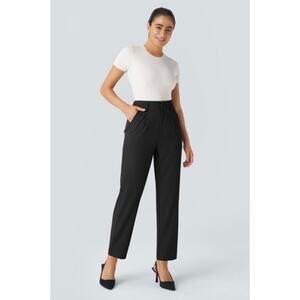 Women's High-Waist Straight Leg Pants - Black